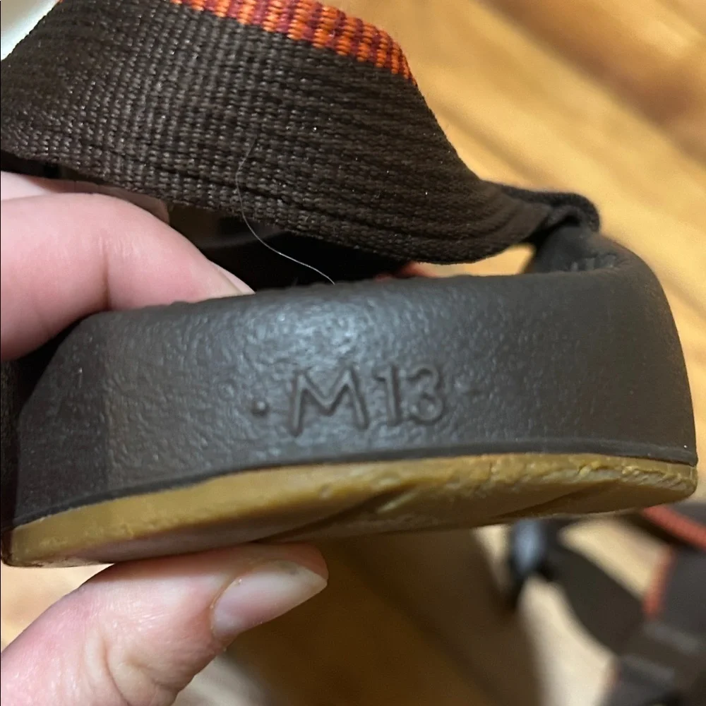 Brown and Orange Men's Chacos